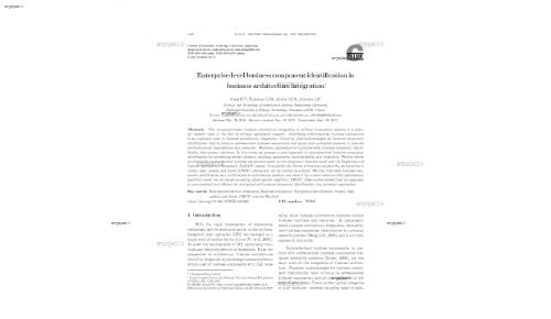 Enterprise-level business component identification in business architecture integration